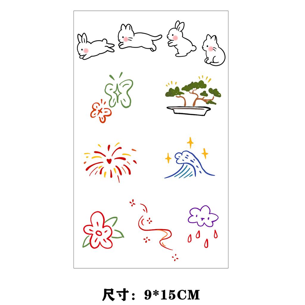 Dopamine Color Butterfly Animal Love Star Fireworks Small Picture Finger Tattoo Sticker