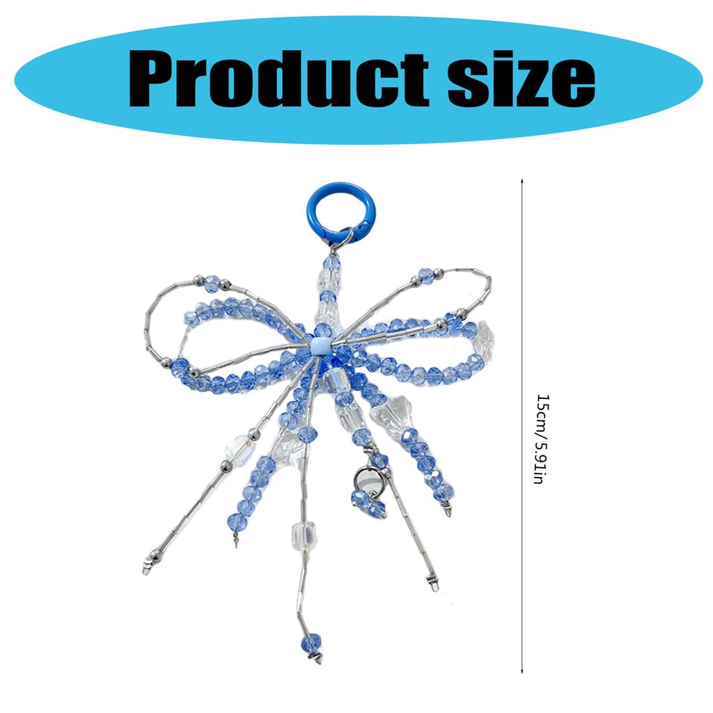 Beaded 3D Bowknot Charm Keychain Pendant Delicate Backpack Charm Fashion Phone Accessory Suitable for Various Occasion