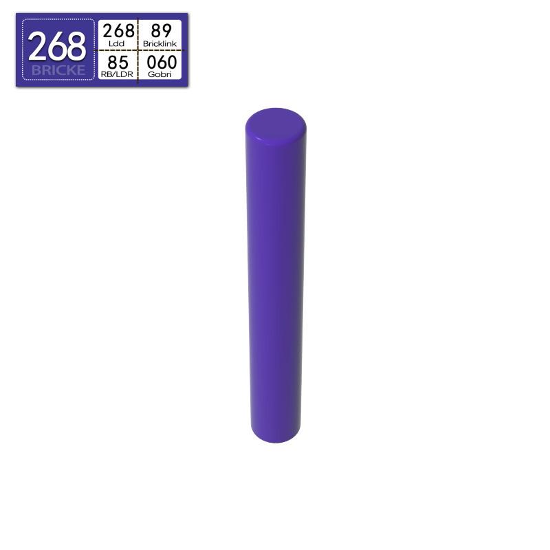 BRICKE 1x3 Round Bar Building Blocks (23.8 Length) - Compatible with Lego Models 87994, 17715, 19385 DIY.