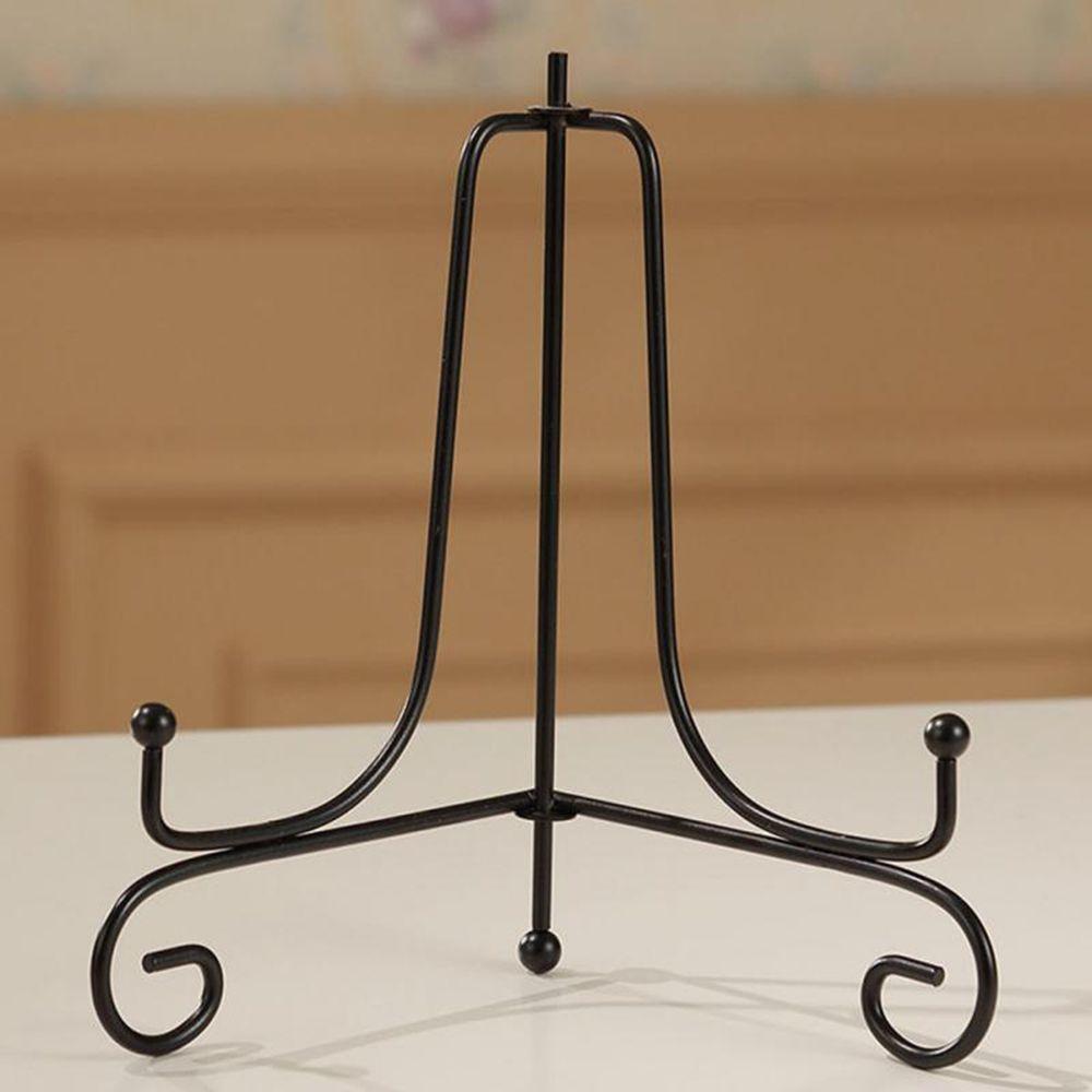 Home Decoration Photo Pedestal Book Holder Easel Display Stand Plate Rack Black Iron
