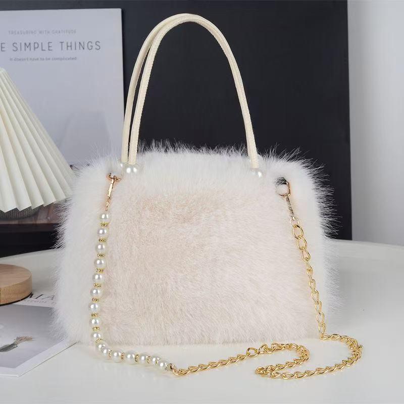 Жемчужная пушистая сумка - 2025 трендовая весенне-летняя женская сумка через плечо