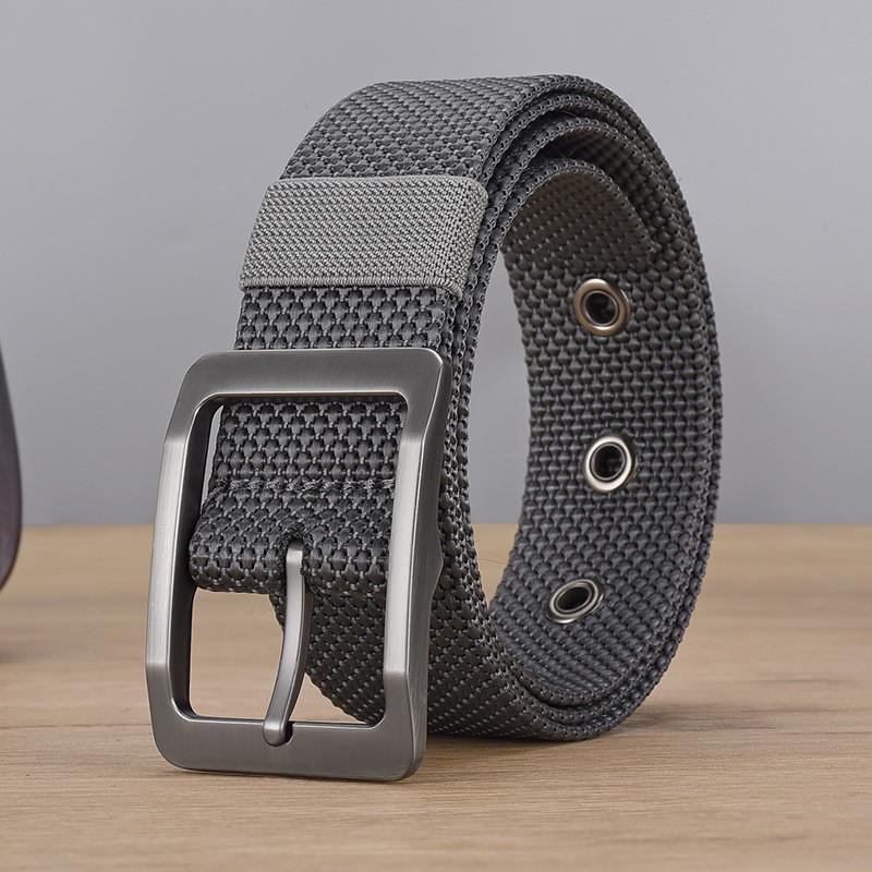 Zinc Alloy Buckled Canvas Belt With Versatile Style For Men Work Travel And