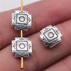 5pcs 4x10mm Small Square Beads DIY Metal Alloy Jewelry Findings Antique Silver Color