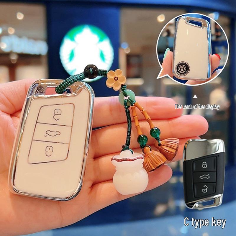 Volkswagen Key Covers Fit: Magotan, Passat, Sagitar, Polo, Bora, Tharu, Tayron, Lavida, Tiguan, T-Roc