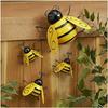 4 Pcs/Set Wall Decorative Metal Bumble Bee for Indoor Garden Home Party Cafe Bar Vintage Ornaments Collection Gift