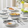 Утолщенный керамический набор столовой посуды с защитой от ожогов, с мисками и тарелками
