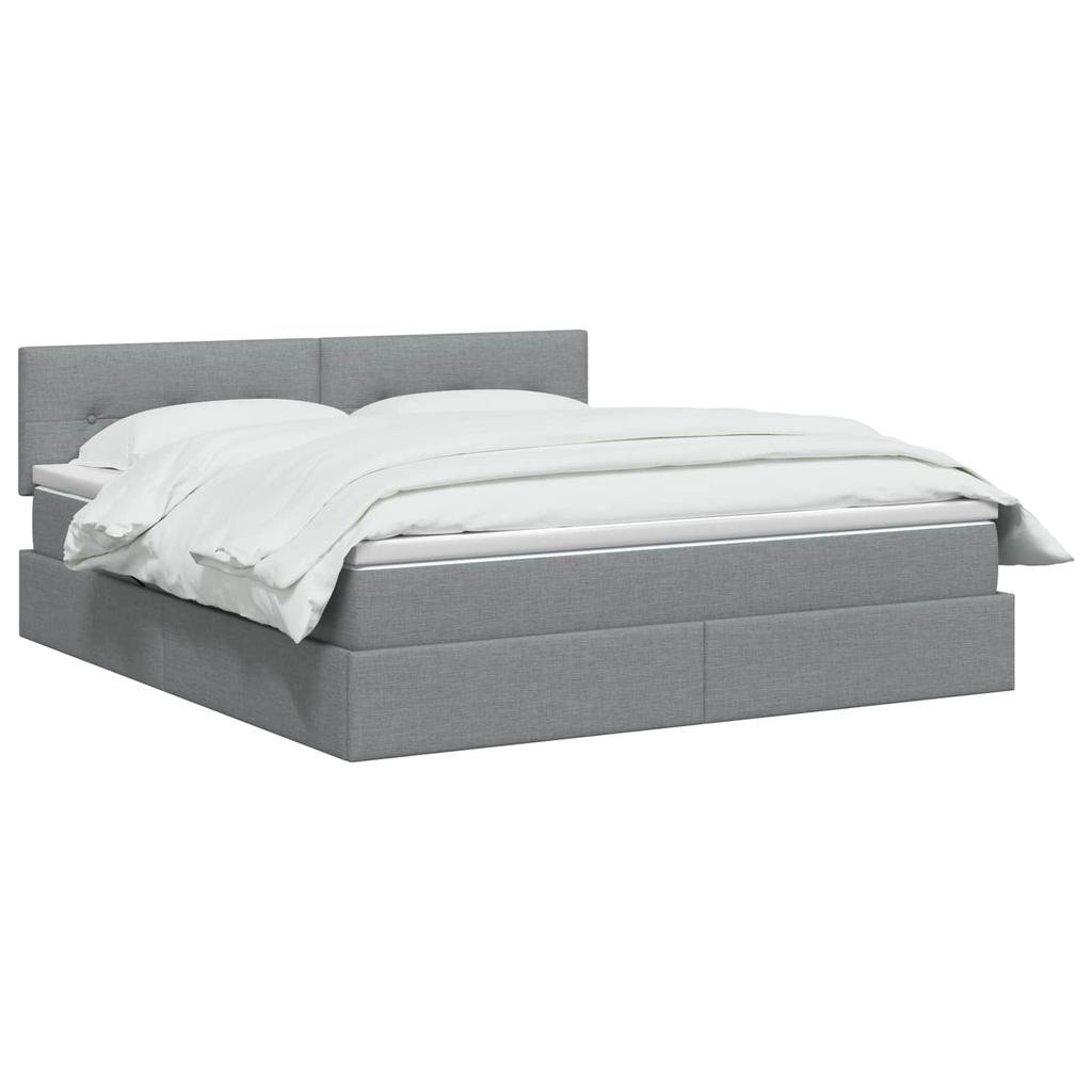 Storage Bed with Mattress Light Grey 140 x 200 cm Velvet