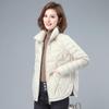 Women Lightweight Down Jacket Solid Stand Collar Short Jacket Female Padded Coat Overcoat