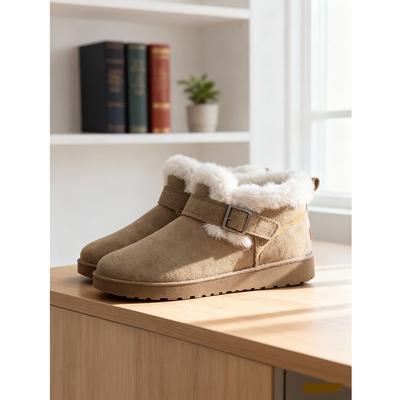 Зимние женские повседневные пушистые сноубутсы, женские утепленные и с начесом теплые хлопковые туфли, нескользящая женская обувь