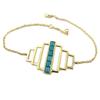 [P8003] - Gold Plated Bracelet 'Boho' Turquoise Gold - 30x20 Mm
