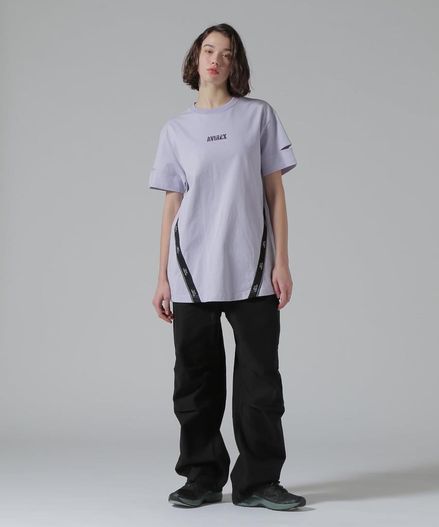 AVIREX CUFFS OPEN LOGO TAPE EMBROIDERED ONEPIECE F 080 purple 783-5117603