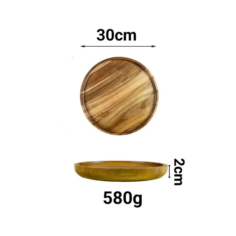 Japanese Style Round Wooden Serving Tray