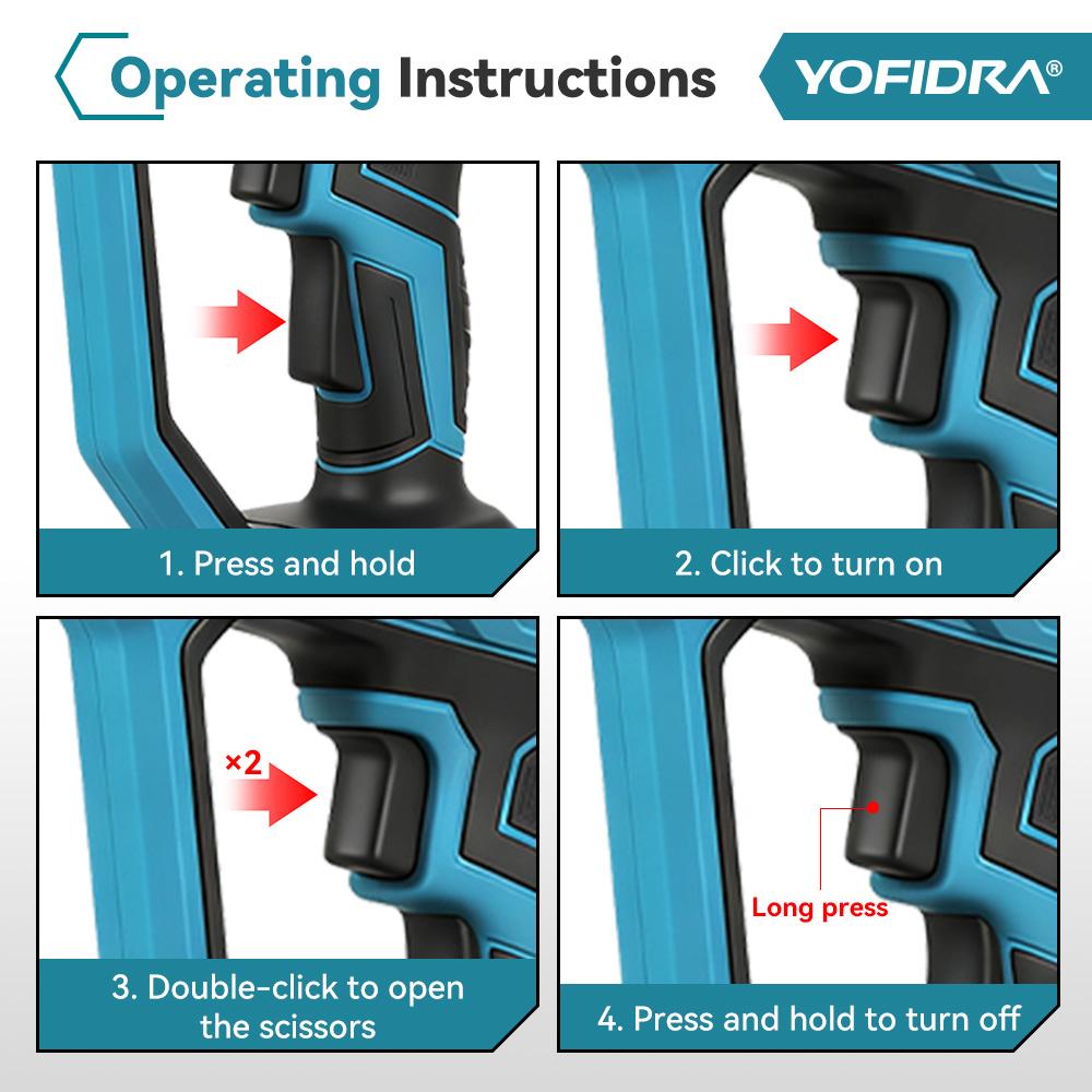 Yofidra 60 мм AI Управление передачами Бесщеточный электрический секатор Аккумуляторный для обрезки деревьев бонсай Электрические ножницы для аккумулятора Makita 21V