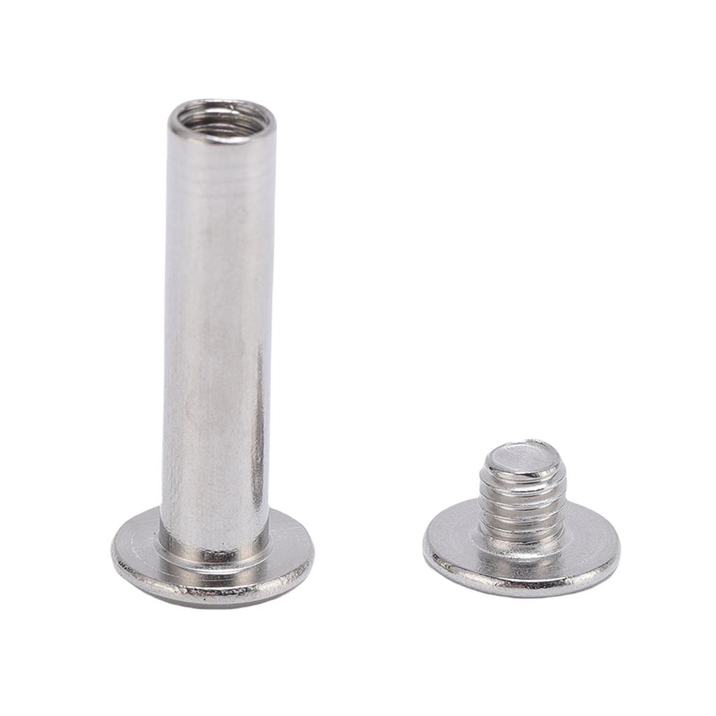 50 пар Набор заклепок M5 из нержавеющей стали с плоской круглой головкой и двойной шляпкой, трубчатые заклепки для одежды, ПУ кожи