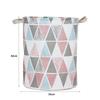 Foldable Laundry Basket Large Capacity Clothes Storage Bag for Kids Toys Gray White Triangle