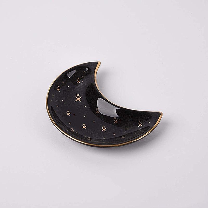 Ceramic Moon Rainbow Ring Dish Trinket Tray Jewelry Holder for Mother Day Gift from DIY Pottery Crafts Home Decor