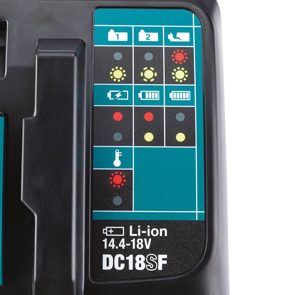 Makita DC18SF Совместим с Полные 130 минут для двух зарядных устройств 260 минут для четырех зарядных устройств одновременно 4-портовое зарядное устройство,