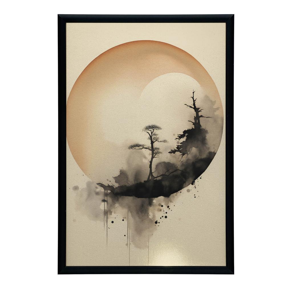 Zen Circle Zen Circle, 50X70 Cm, Gold Aluminum Frame, 230 Gsm Matte Paper