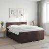 Box Spring Bed with Mattress Dark Brown 200 x 200 cm Fabric