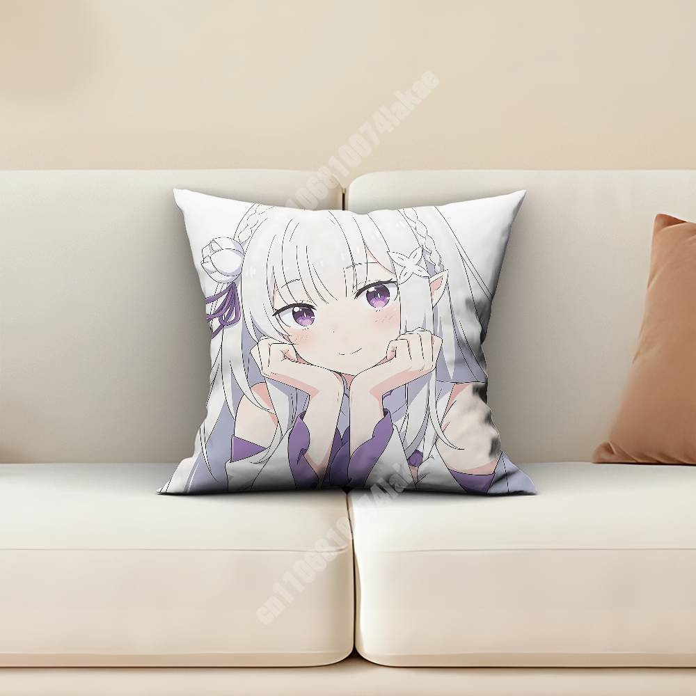 Эмилия Re Zero Наволочка Подушка для Дивана Чехол для Подушки Рабочего Места Креативный Акцент Домашний Декор