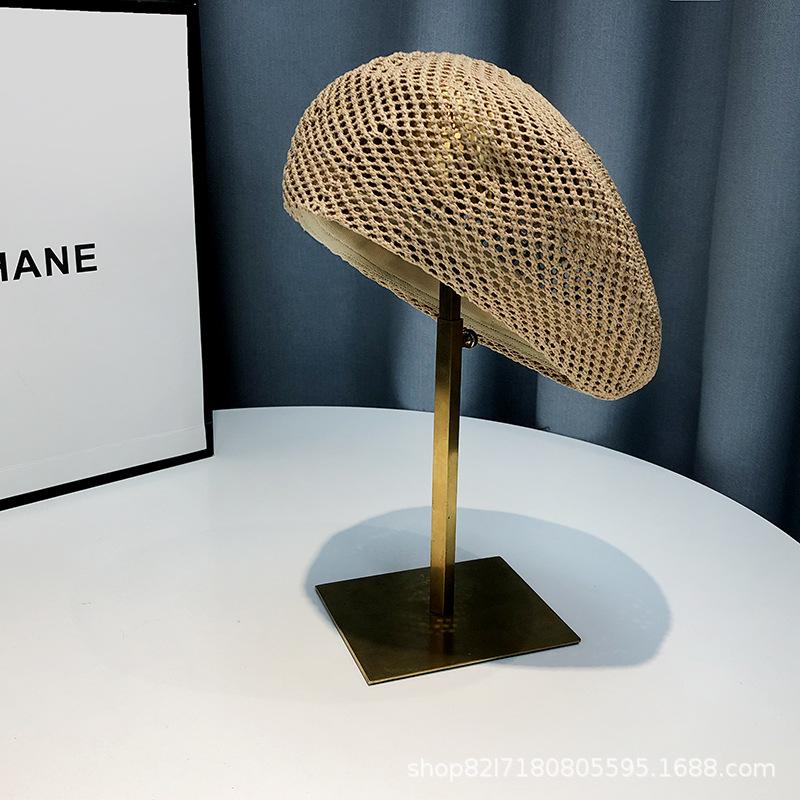 New Ins Popular Summer Cool Hollow Solid Beret Hat For Wome Fashion Cap Spring Top Quality Girls Boina Outdoor Party Gift