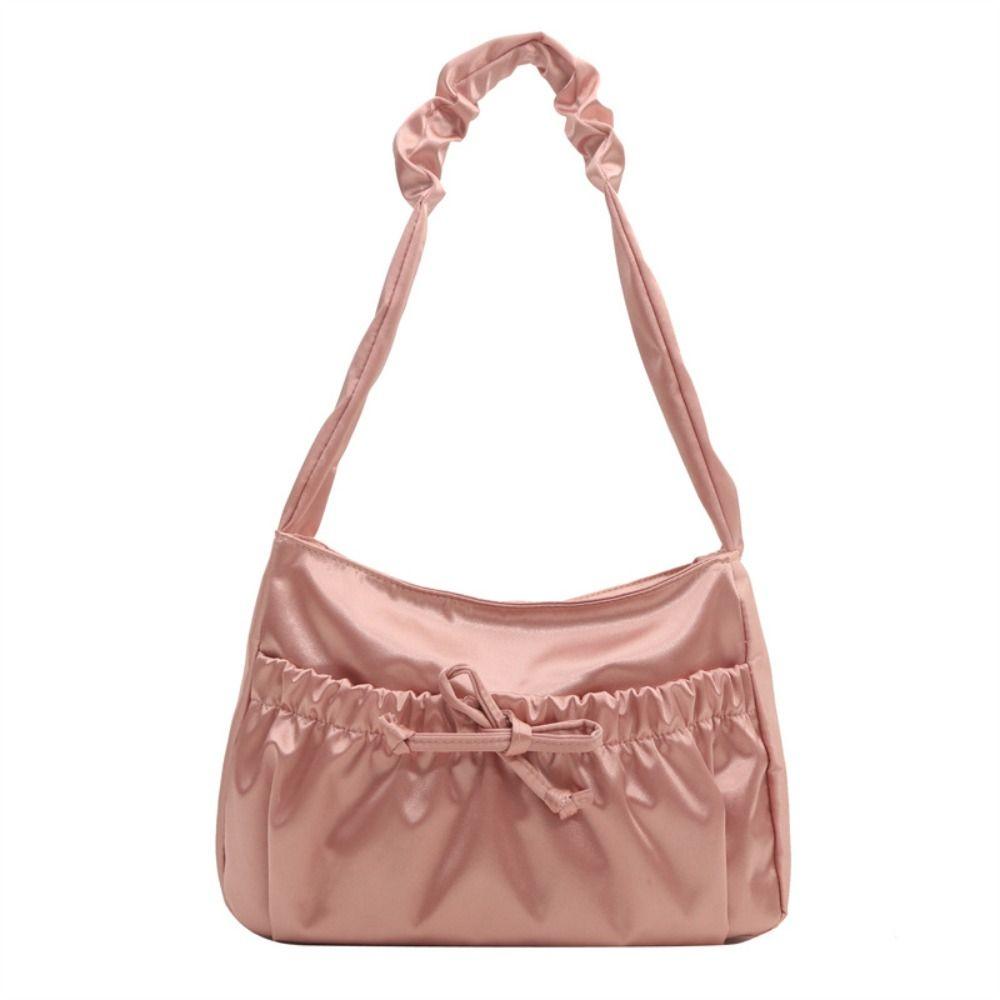 Korean Style Pleated Hand Bag Bow Fashion Underarm Bag Elegant INS Shoulder Bag Women