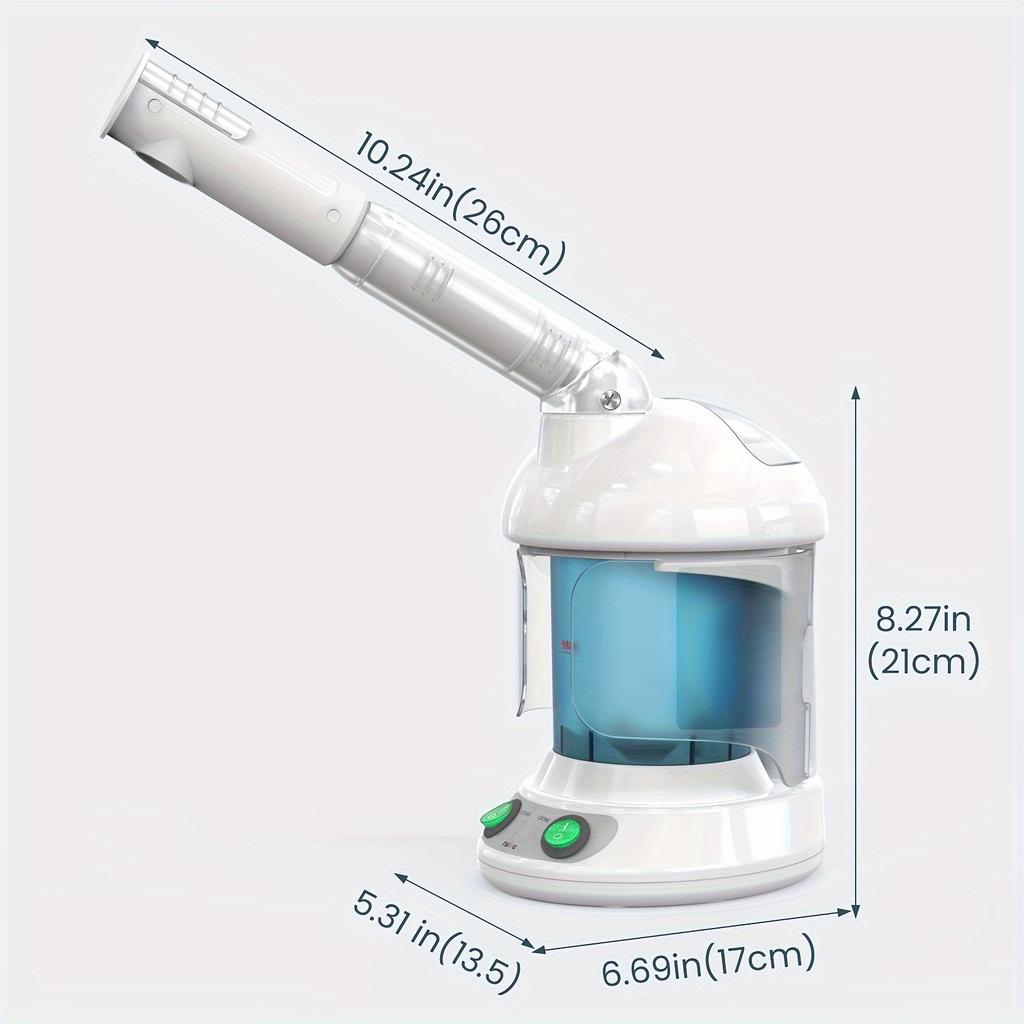 Парогенератор для лица, наноионный паровой аппарат для глубокой очистки лица, домашний спа-салон для лица, портативный паровой аппарат для лица с вращающейся на 360° рукояткой и стальными комплектами для кожи