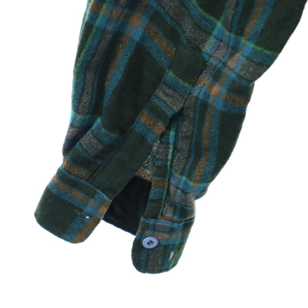 Vintage Рубашка с длинным рукавом из шерстяной смеси 70-х годов с клетчатым узором, с открытым воротником, мужская, б/у
