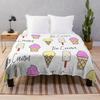Ice Cream Flannel Throw Blanket King Queen Full Size Colourful Ice Cream For Bed Sofa Couch Blanket Warm Lightweight Super Soft