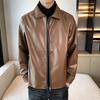 Мужская весенне-осенняя новая кожаная куртка с лацканами, повседневная, модная, байкерская, универсальная, подростковая, в стиле ретро, топ