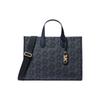 Gigi Letter Print Logo Pendant Tote Bag Women Tote Deep-Blue 30H3G3GT3V-444