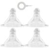 Baby Nipple Set Liquid Silicone Soft Infant Pacifier Teat Feeding Bottle Accessory(4 X Nipple 1 X
