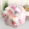 1pc Hello Kitty Peach Basket with Bowknot - Automatic Opening Umbrella, Portable Folding Design, 8-Bone Iron Frame Outdoor Umbrella, Festive Gift for