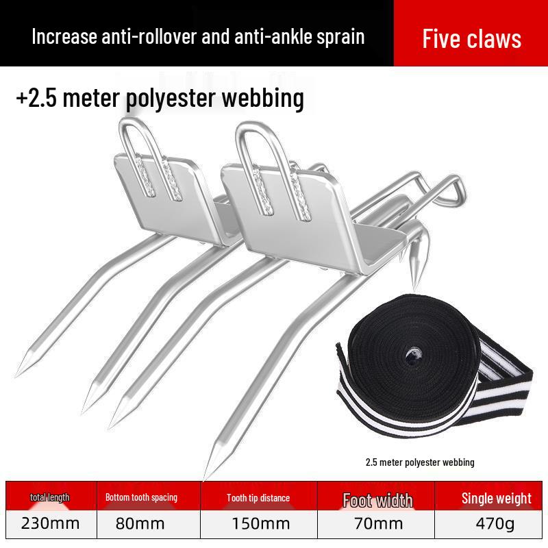 Steel Tree Climbing Foot Spikes with Cat Claw Design