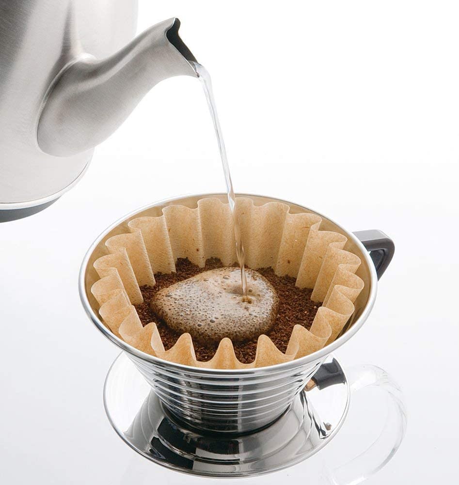 Кофеварка-капельник Kalita Wave Series из нержавеющей стали Сделана в Эта капельная кофеварка сохраняет воду теплой для Подходит для чашек людей или 4 Идеально для кофе