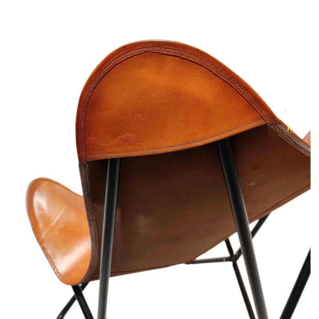 Новое кресло, кожаное кресло-бабочка для домашнего декора, кожаное кресло для отдыха.