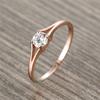 Милые маленькие круглые белые циркониевые обручальные кольца для женщин 925 стерлингового серебра/розового золота лабораторный бриллиант кольцо женские свадебные украшения