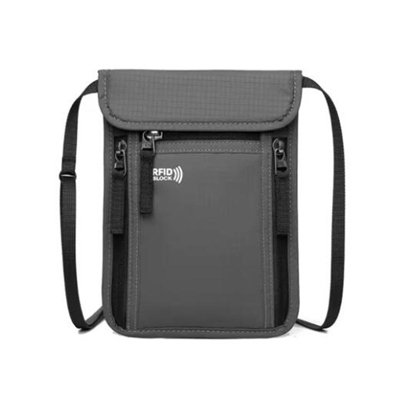 Портативная нейлоновая RFID сумка для паспорта и ID, многокарманный дорожный кошелек-пауч на шею, водонепроницаемый многофункциональный держатель для ID и кредитных карт, чехол для документов