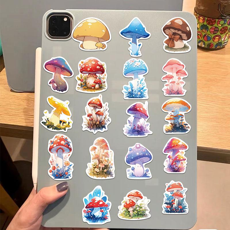 50 Cartoon Mushroom Graffiti Stickers Personalized Decorative Guitar Notebook Suitcase DIY Waterproof Stickers