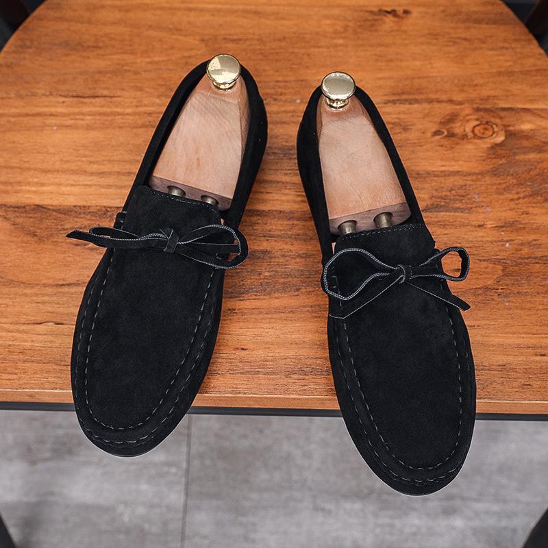 Мужские туфли Doudou 2025 весна новая однопедальные ленивые лоферы британский деловой кэжуал мягкая подошва для вождения мужские туфли