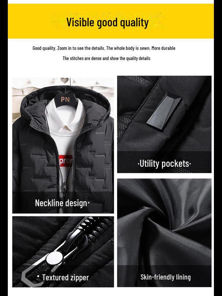 Мужская флисовая куртка с капюшоном из хлопка, теплая зимняя студенческая куртка, размер плюс, ультразвуковой дизайн