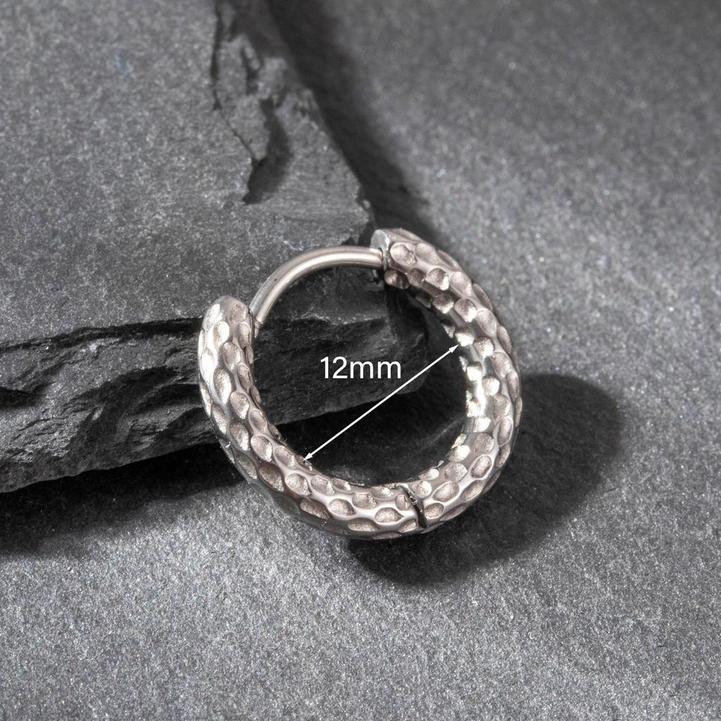 Henson Кованая нержавеющая сталь Винтажная Унисекс Серьга-кольцо