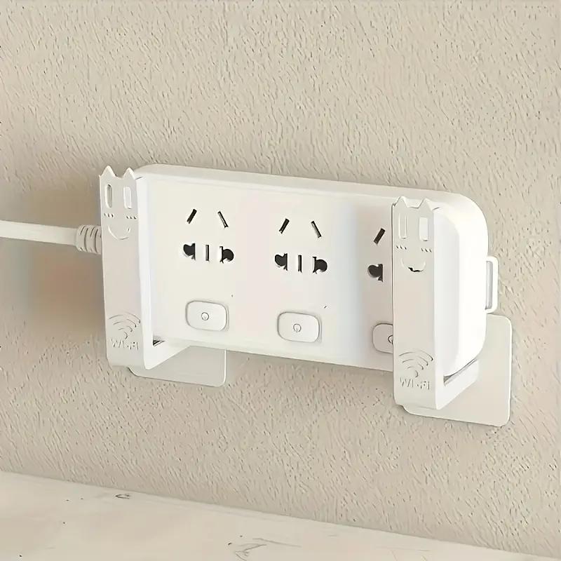 2/1PCS Wireless Wifi Router Rack Wall-mounted Storage Box Socket Strip Holder Bracket Punch-free Bracket