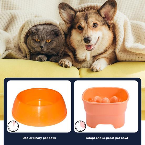 Миска для домашних животных, противоудушающая миска для кошачьей еды, стабильное основание, большая емкость, медленная собака