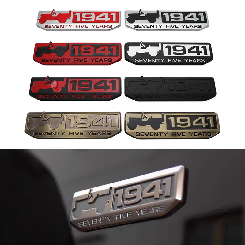 3D Metal 1941 Emblem Logo Badge Metal Decoration Sticker Car Stickers For Jeep Wrangler Grand Cherokee Patriot Car Accessories