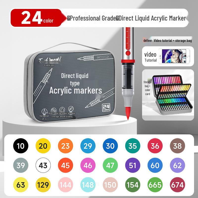 Acrylic Soft-Tip Marker for Elementary Students - Opaque, Blendable, Washable