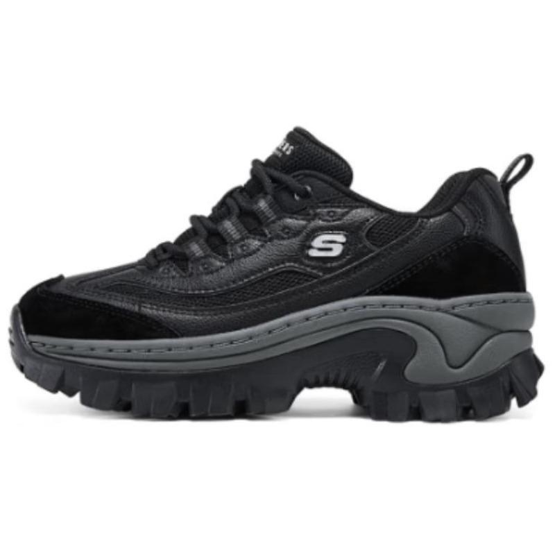 Skechers Медовый Торт Женские Низкие Массивные Кроссовки Черные 177233-BBK