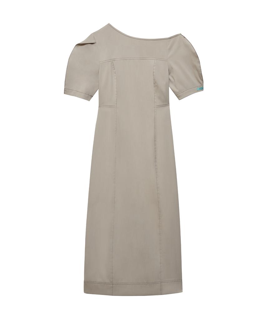 Instant Punk One-Shoulder Long Dress - Beige