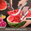 3pcs Set Stainless Steel Watermelon Slicer and Baller, Easy Cut Fruit Cutter, Summer Melon Dicing and Scooping Tool