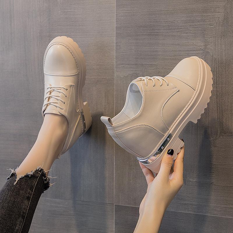 Fujin Женская повседневная обувь из натуральной кожи, белые спортивные женские кроссовки для бега, удобная обувь на платформе